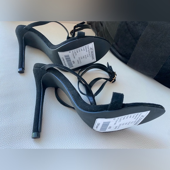 NWOT Lulu’s Bisty Black Suede Ankle Strap High Heel Sandals size 6 - Picture 9 of 9